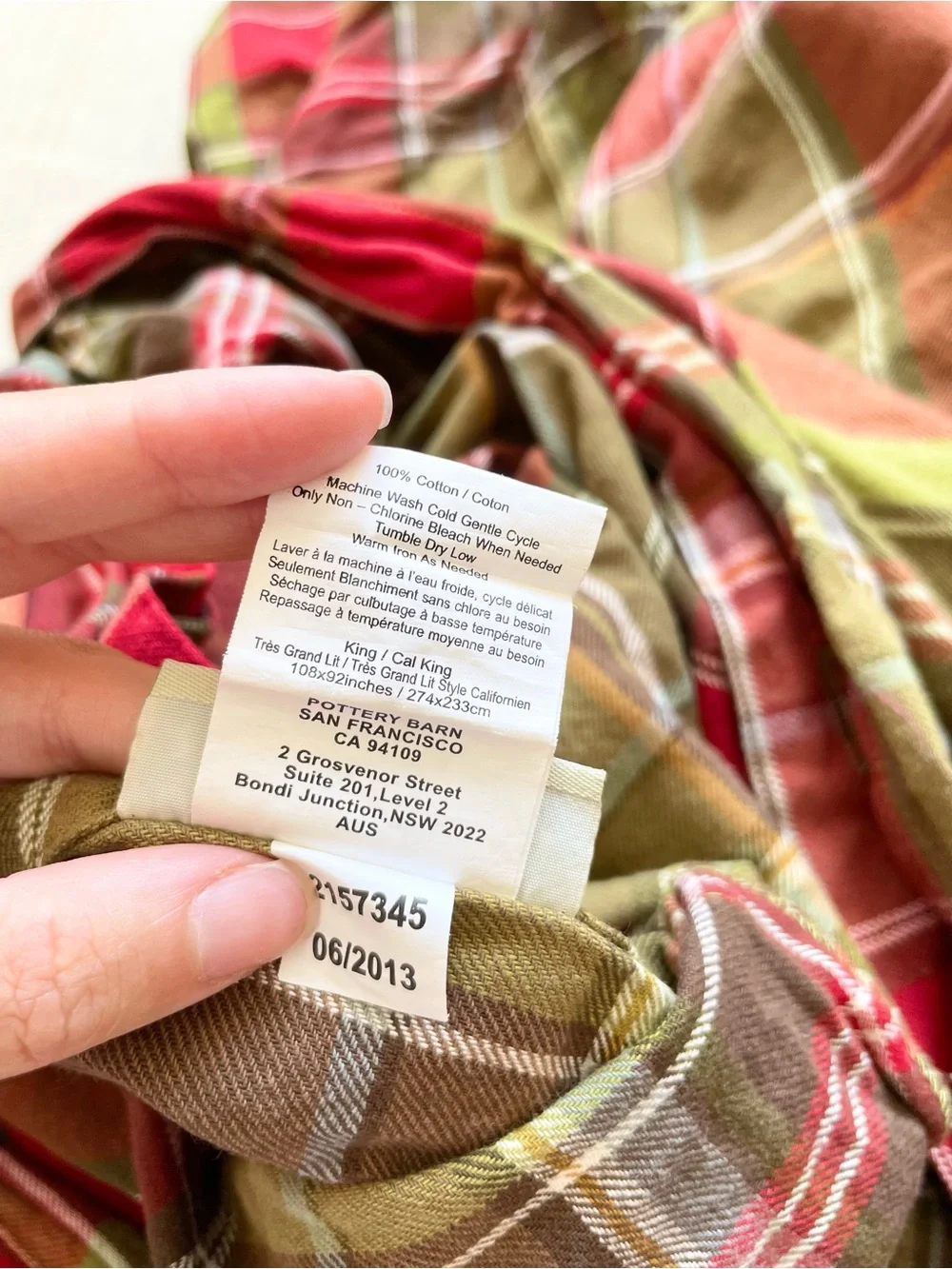 POTTERY BARN Tahoe Plaid KING Cal King Duvet Cover And Pilllow Cases Cabin